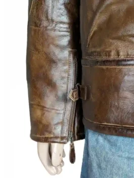 Winter Olympics Team USA Brown Leather Flight Jacket