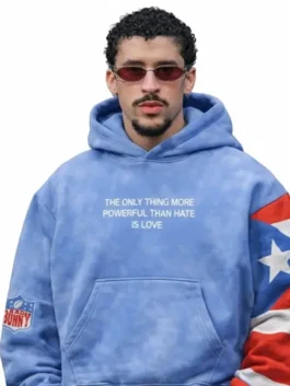 Bad Bunny PR Blue Hoodie inspired by the legendary performance with a sleek finish and authoritative street style.