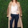 Bailee Madison Shearling Leather Coat featuring a professional high density grain and luxury warmth for a bold look.