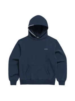 Classic Fleece Hoodie in a professional navy blue tone with high density panels and a clean silhouette.
