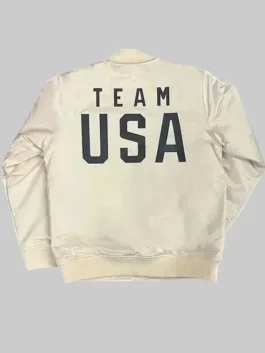 Coach Snoop Team USA White Jacket back view showing the professional high quality panels and breathable material.