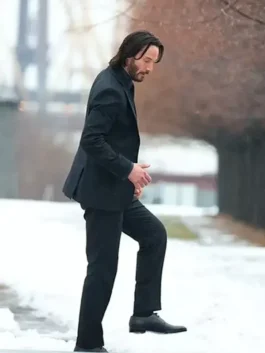 John Wick Chapter 4 Keanu Reeves Black Suit with a slim fit design and professional aesthetic for fans.