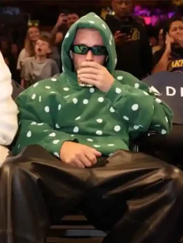 Justin Bieber Polka Dot Hoodie featuring a professional fleece build and iconic high quality pattern details.