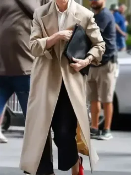 Meryl Streep The Devil Wears Prada 2 Trench Coat front view showing the open front and professional lapel design.
