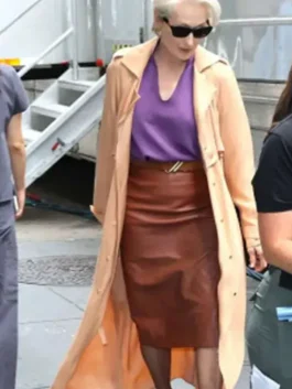 Miranda Priestly The Devil Wears Prada 2 Coat worn as a complete ensemble to showcase the elite style of the character.