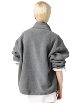 Miu Miu Fleece Jacket back view featuring a streamlined design and premium high density fabric construction.