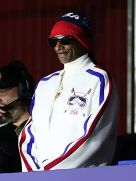 Olympics 2026 Snoop Dogg Track Jacket featuring a professional view with a sturdy zip and sleek athletic lines.