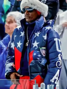 Olympics Snoop Dogg Speed Puffer Jacket featuring professional grade tailoring and a sturdy high fashion aesthetic.