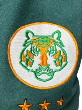 Stranger Things Baseball Jacket with detailed embroidery and a comfortable fit designed for high energy movement.