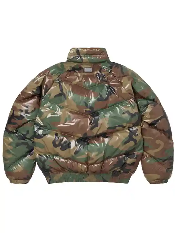 Supreme Schott Puffer Jacket back view of the lightweight model showing professional grade high quality panels.