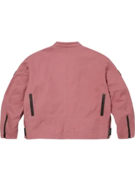 Supreme Cordura Jacket back view featuring professional Vanson leather accents and high density technical panels.