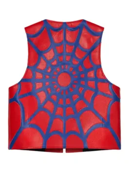Supreme Vanson Spider Web Vest back view featuring professional high density leather and a luxury web design.