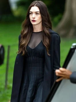 The Devil Wears Prada 2 Andy Sachs Black Coat with a clean front view that highlights the premium quality stitching.