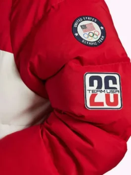 Team USA 2026 Opening Ceremony Puffer Jacket featuring the official red white and blue team colors.