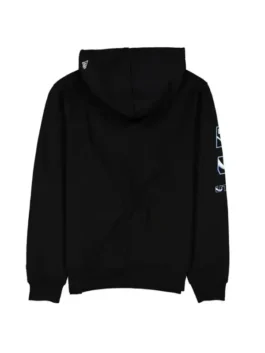 Utah Mammoth Logo Printed Black Hoodie in black with a professional logo print and a sturdy athletic finish.