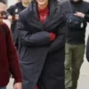 Front view of the classic Bella Hadid The Beauty Hooded Coat.