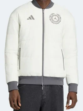 Su Yiming Chinese F1 Grand Prix Jacket in professional premium grey with luxury industrial-grade hardware.