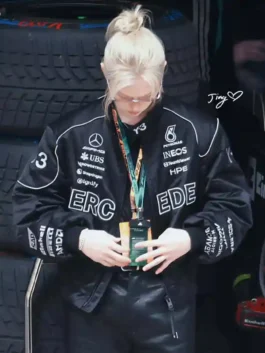 Chinese Grand Prix F1 Felix Bomber Jacket in professional black polyester with a luxury stand up style collar.