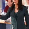 Chicago Med S10 Sharon Goodwin Green Blazer in professional suiting fabric with a luxury lapel collar and soft lining.