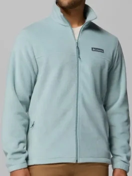 Columbia Men's Steens Mountain 2.0 Full Zip Fleece Jacket in professional light blue with luxury elasticated cuffs.