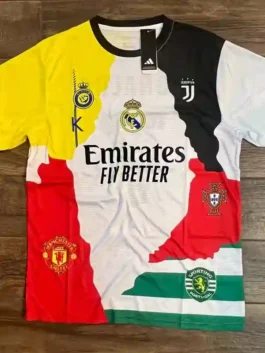 Cristiano Ronaldo Career Tribute Mashup Jersey in professional premium fabric and luxury short sleeves.