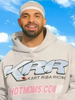 Drake KRR Kart Riba Racing Hoodie featuring professional grey panels and a luxury pullover closure.