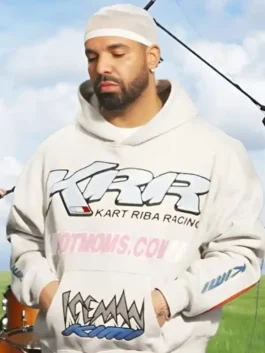 Drake KRR Kart Riba Racing Hoodie showcasing professional fleece grain and luxury kangaroo style pockets.