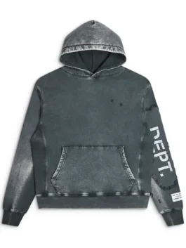 Gallery Dept Archive Black Hoodie showcasing professional pullover style and luxury kangaroo pouch pockets.