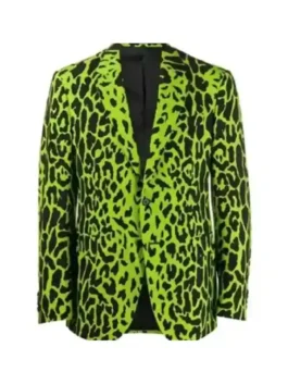 Gunther The Beauty Green Blazer front view highlighting professional lapel style and luxury full length sleeves.