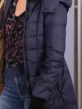 Chicago Med S10 Jessy Schram Puffer Coat featuring professional grade stitching and a luxury rib knitted finish.