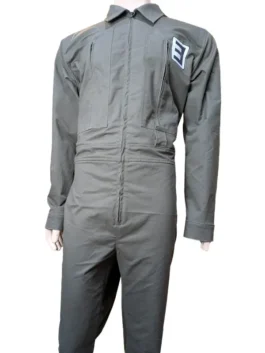 Eminem Tobey Jumpsuit in professional green with luxury side pockets and a sturdy shirt style collar.