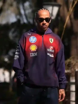 Lewis Hamilton F1 Grand Prix 2026 Racing Jacket in a professional finish with luxury full length sleeves and hood.