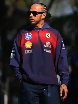 Lewis Hamilton F1 Grand Prix 2026 Racing Jacket featuring professional purple fabric and luxury viscose lining.
