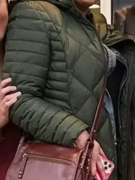 Lorena Diaz Green Quilted Jacket featuring professional grade stitching and a luxury green quilted finish.