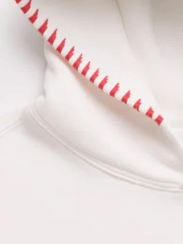 Madhappy x MLB Dodgers White Hoodie showcasing professional white finish and a luxury hooded collar.