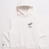 Madhappy x MLB Dodgers White Hoodie front view highlighting professional white fabric and luxury kangaroo pocket.