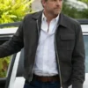 Memory of a Killer Angelo Doyle Black Jacket showcasing professional cotton grain and luxury zipper closure.