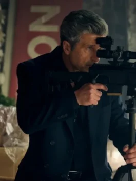 Memory of a Killer Angelo Doyle Blazer featuring professional blue panels and luxury buttoned closure.