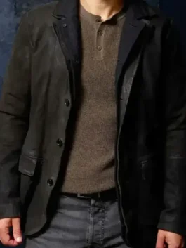 Memory of a Killer Dave Leather Jacket featuring professional grade buttoned closure and luxury viscose lining.