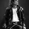 Michael Jaafar Jackson Black Jacket front view highlighting professional black finish and luxury sleeve details.