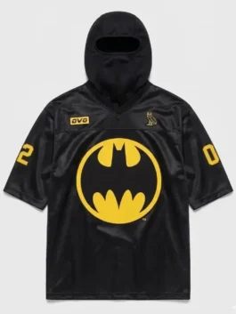 OVO x Batman x The Joker Hoodie front view highlighting professional black finish and luxury hooded style.