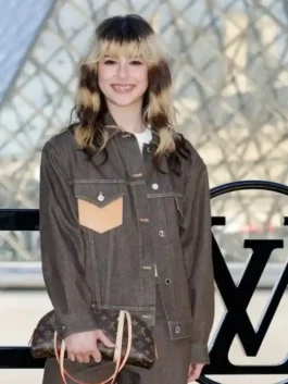 Paris Fashion Week 2026 Alysa Liu Jacket in professional premium denim with luxury buttoned closure.