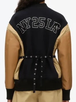 Phillip Lim X Shopbop Boxy Varsity Jacket featuring professional ribbon ties and luxury rib knitted collar.