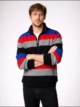 Project Hail Mary Ryan Gosling Striped Sweatshirt in a professional finish with luxury rib knitted cuffs and stripes.