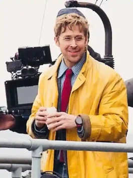 Ryan Gosling Project Hail Mary Coat featuring professional grade buttoned closure and luxury viscose lining.