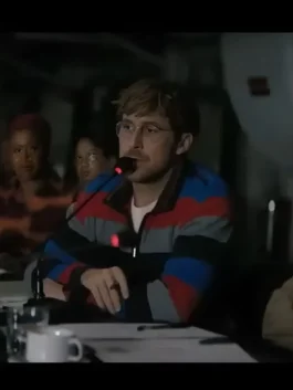 Project Hail Mary Ryan Gosling Striped Sweatshirt in professional multicolor fleece with a luxury half zipper.