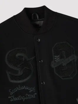 Scarborough Shooting Stars Championship Varsity Jacket in professional wool fabric with luxury button closure.