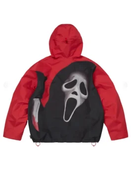 Supreme Ghostface Jacket back view highlighting professional black fabric and luxury adjustable cuffs.