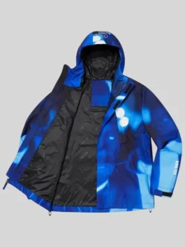 Supreme Nas and DMX GORE-TEX Shell Jacket featuring professional blue panels and a luxury viscose lining.