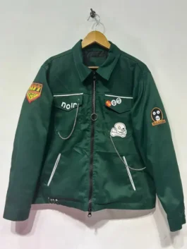 The Mighty Boosh Vince Noir Jacket in professional green finish with a luxury shirt style and open hem cuffs.